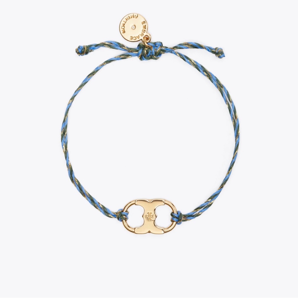 Tory Burch Embrace Ambition Braided Bracelet-Blue Multi Firm Price
